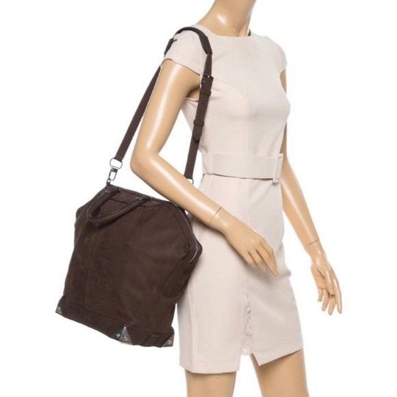 Alexander Wang Dark Brown Nubuck Leather Emile Satchel - Picture 2 of 10